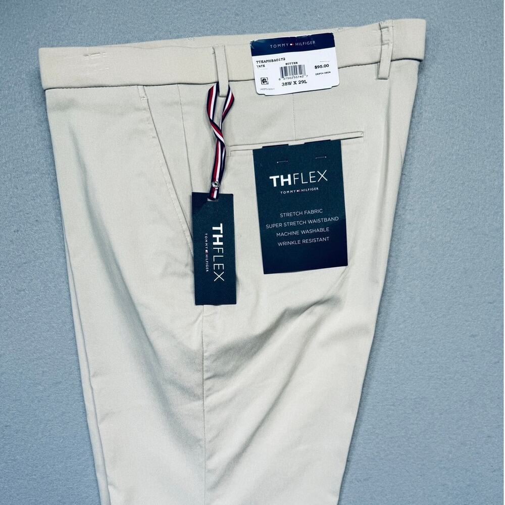 Tommy Hilfiger Men's Modern-Fit Solid Dress Pants - Butter 38x29 $95
